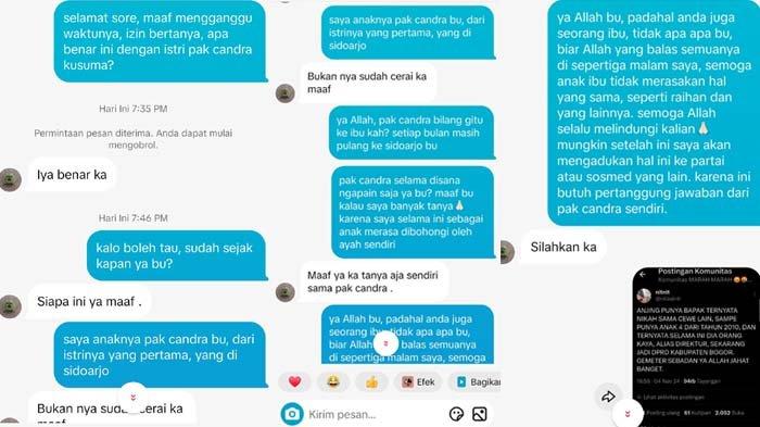 Isi chat Nita saat melabrak Heni, istri muda ayahnya, Candra Kusuma anggota DPRD Kabupaten Bogor
