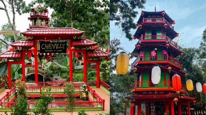Suasana ala negeri tirai bambu di Chevilly Resort and Camp Bogor. Cuma Rp 25 ribu masuk tempat wisata ini, sudah seperti menjelajahi berbagai negara.