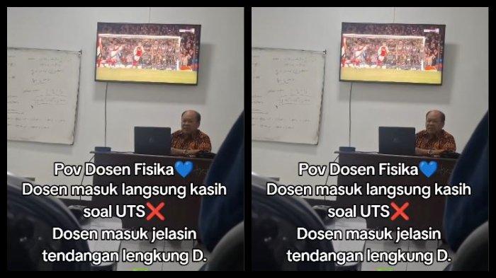 TENDANGAN DECLAN RICE - Tangkap layar vdeo viral dosen fisika menjelaskan materi dengan contoh tendangan melengkung Declan Rice dalam pertandingan Arsenal vs Real Madrid di leg pertama perempat final Liga Champions 2024-2025, Selasa (8/4/2025).