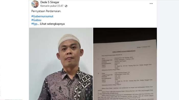 ASN SIKSA ANAK TIRI: Tangkapan layar postingan Dede S Siregar, ayah yang memviralkan video anaknya disiram air panas oleh sang istri ASN akhirnya mengurai klarifikasi, Rabu (12/2/2025).