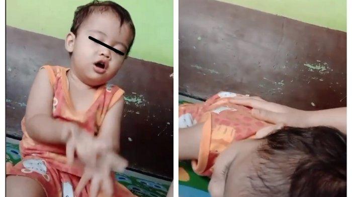 Tangkapan layar - Baby El terlihat memanjatkan doa.