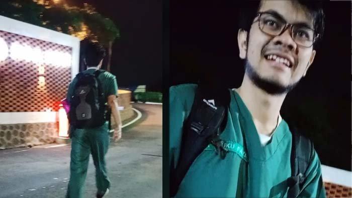 DOKTER FAZA VIRAL: Tangkapan layar sosok dokter bernama dr Faza yang lagi viral karena kisahnya yang pulang pergi jalan kaki dari rumah ke rumah sakit. Perangainya bikin warga kagum lantaran sederhana dan sopan, disadur pada Rabu (16/4/2025).