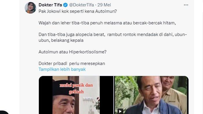 Postingan Dokter Tifa yang mencurigai Jokowi terkena penyakit serius