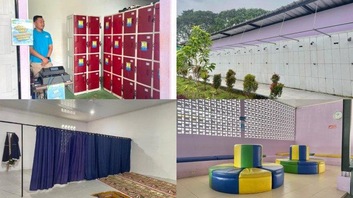 TEMPAT WISATA BOGOR: Fasilitas yang ada di Bogor Aquagame, Di antaranya ada loker, kamar bilas, musholla, ruang tunggu, kamar mandi, serta klinik.