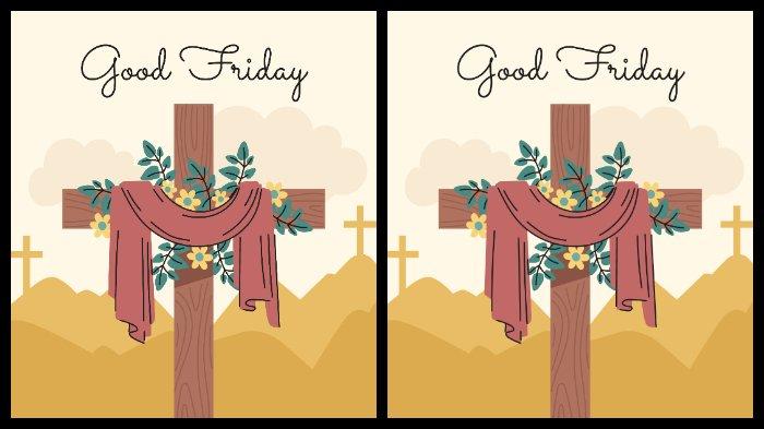 Kolase ilustrasi perayaan Jumat Agung atau Good Friday.