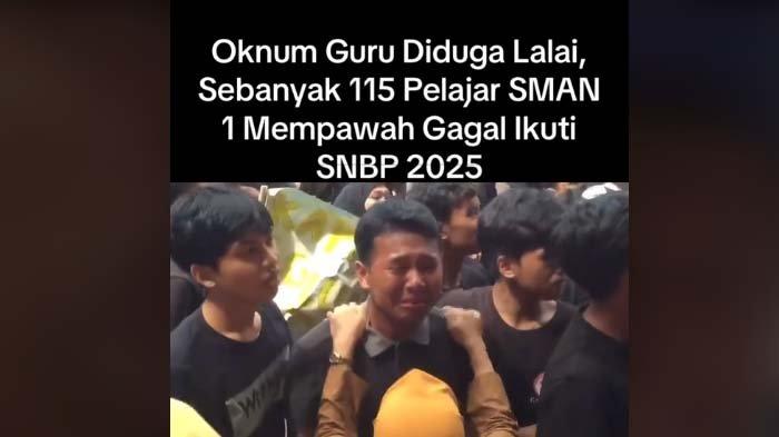 SISWA GAGAL IKUT SNBP: Tangkapan layar momen siswa SMAN 1 Mempawah Pontianak menangis tersedu-sedu karena gagal ikut SNBP akibat kelalaian seorang guru.