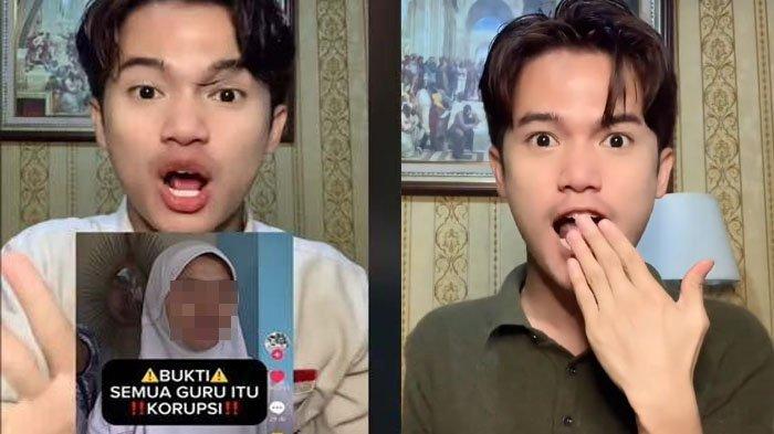 TIKTOKERS HINA GURU: Tangkapan layar TikTokers Riezky Kabah yang viral karena menyebut semua guru korupsi, disadur pada Kamis (27/2/2025). Riezky Kabah akhirnya dilaporkan ke polisi setelah viral menghina profesi guru. Alih-alih menyesal, Riezky justru mencari simpati dengan menceritakan masa lalu kelamnya.