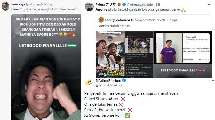 Viral cuitan netizen yang menyebut kekalahan Timnas Indonesia di Piala Asia U23 2024 karena ulah Jerome Polin yang FOMO.