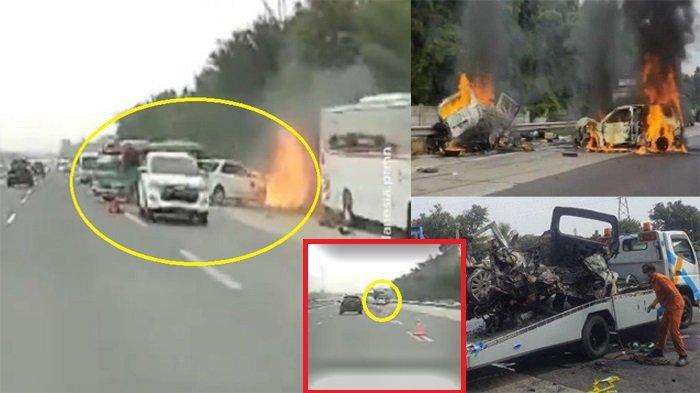 kecelakaan maut di KM 58 Tol Cikampek, 12 orang meninggal dunia pada Senin (8/4/2024).
