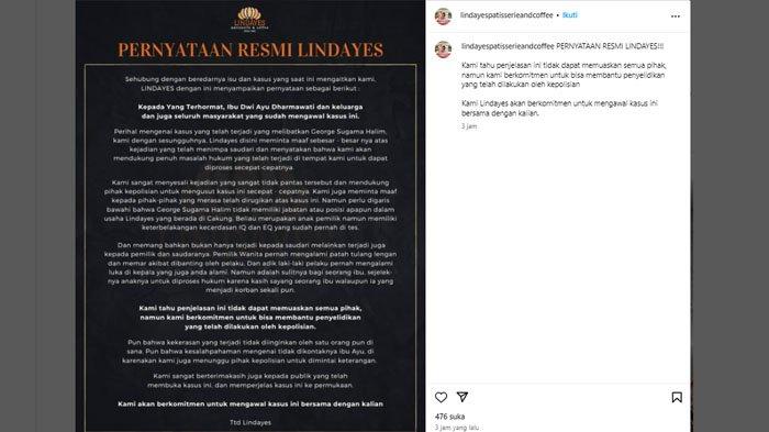Klarifikasi toko roti Linda Yes soal perangai buruk George Sugama Halim yang ditangkap kasus penganiayaan pegawai
