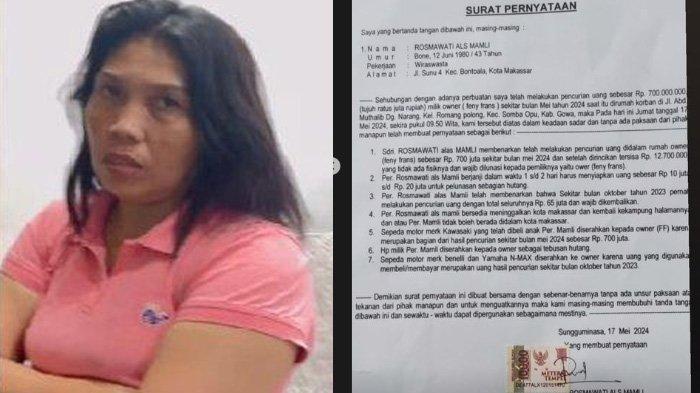 Bukti Mamli mengakui telah mencuri uang majikannya, Fenny Frans.