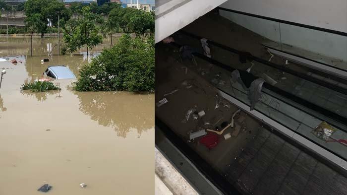 BEKASI DIKEPUNG BANJIR: Tangkapan layar Beginilah kondisi terkini Mega Bekasi Hypermall yang diterjang banjir parah, Selasa (4/3/2025). Warga terjebak di dalam mall hingga 100 pedagang mengalami kerugian.