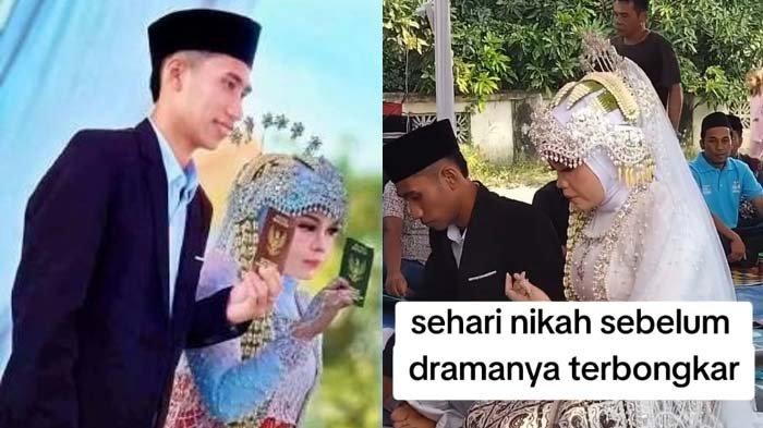 PERNIKAHAN VIRAL DI LOMBOK: Tangkapan layar sosok pengantin pria syok nikahi wanita ngaku gadis ternyata sudah tiga kali jadi janda. Pengantin pria ternyata punya profesi mentereng hingga bikin warga Lombok kagum, disadur pada Rabu (25/6/2025).