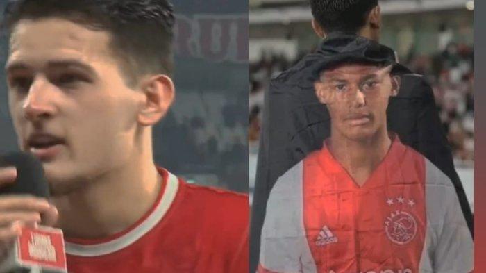 Justin Hubner berkeliling membawa bendera dengan foto sahabatnya, mendiang Noah Gesser, setelah kemenangan 1-0 Indonesia atas Vietnam dalam leg pertama putaran kedua Kualifikasi Piala Dunia 2026 di Stadion Utama Gelora Bung Karno, Jakarta, Kamis (21/3/2024)