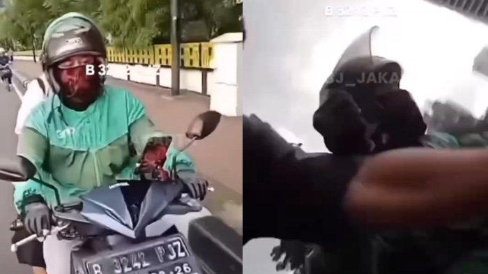 Driver ojol tendang pesepeda dan videonya viral.