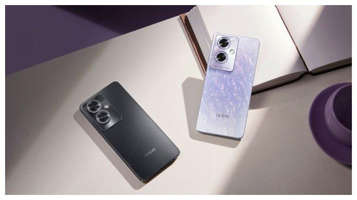 Oppo A79 5G hadir dalam dua varian warna, yakni Glow Purple dan Mistery Black.