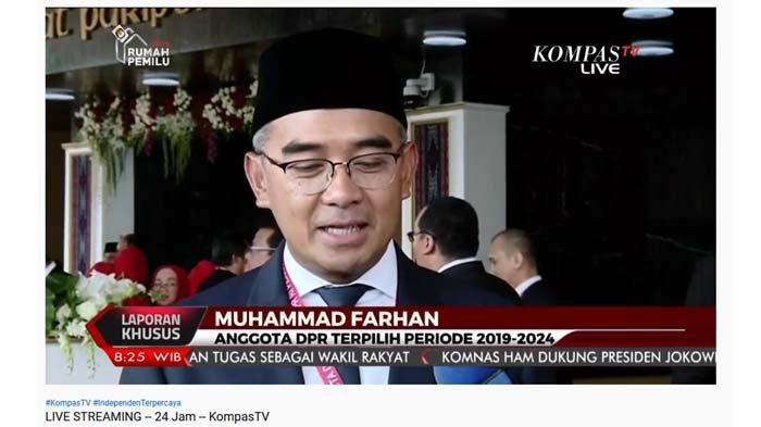 Muhammad Farhan di pelantikan DPR RI