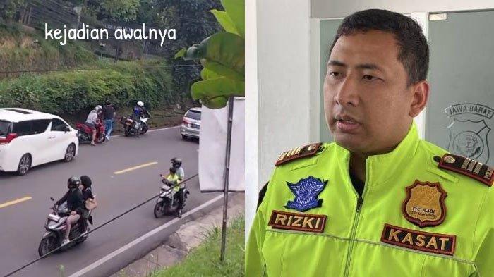 PATWAL AROGAN VIRAL - Tangkapan layar Kasatlantas Polres Bogor, AKP Rizky Guntama mengurai fakta soal kasus Patwal di Puncak Bogor viral diduga tendang pemotor saat kawal sebuah mobil Alphard, Jumat (15/3/2025). Terkuak sosok pemilik mobil Alphard putih yang dikawal Patwal arogan viral di Puncak Bogor Sang Patwal yakni Aipda H diganjar 2 sanksi berat.