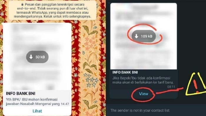 Waspada, kenali modus penipuan lewat undangan WhatsApp yang diklaim dikirim oleh bank padahal penipuan