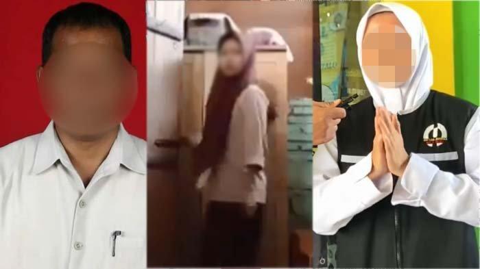 Terkuak nasib pelajar berbaju pramuka (tengah) yang diam-diam merekam video syur guru DH (kiri) dan siswi PPT (kanan) di Gorontalo. Terkuak niat awal perekam, bukan untuk menjebak korban.