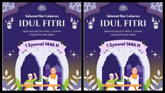 POSTER LEBARAN - Kolase ilustrasi poster ucapan Idul Fitri atau Lebaran 2025/1446 H.