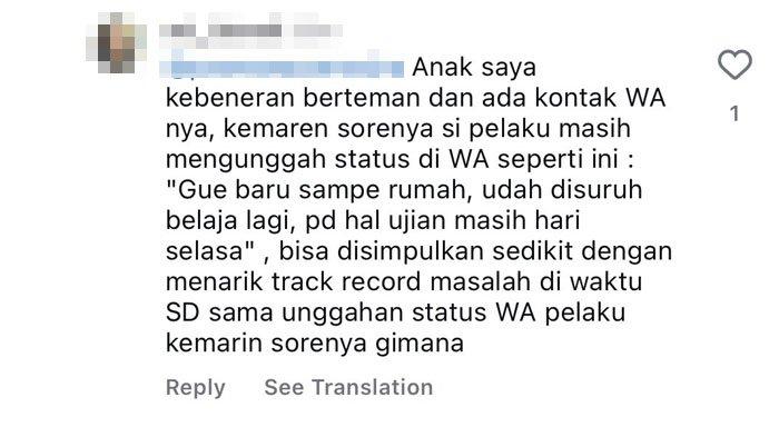 Postingan terakhir remaja Jaksel sebelum bunuh nenek dan ayahnya disorot temannya (Twitter)