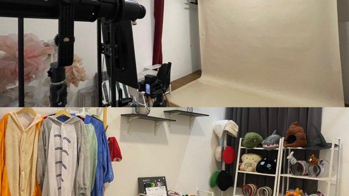 UMKM BOGOR - Shiro Self Photo di Bogor tampak lengkap dengan peralatan fotografi profesional dan backdrop aesthetic serta aksesoris yang bebas untuk digunakan para pelanggan. Studio ini memungkinkan pelanggan mengabadikan momen secara mandiri dengan hasil berkualitas tinggi dalam ruang yang privat dan nyaman.