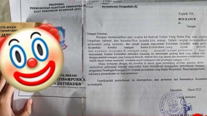 PROPOSAL SUMBANGAN - Tangkapan layar sosok dan profil lurah Jatiraden wilayah Kecamatan Jatisampurna Bekasi, Agus Budiyanto yang tengah jadi sorotan lantaran viral kepergok minta sumbangan untuk beli AC ke warga, disadur pada Selasa (11/3/2025). 

