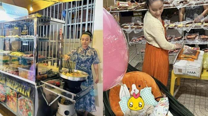Sosok istri artis Vietnam yang berjualan bakso ikan di pinggir jalan