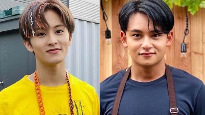 Artis Indonesia Randy Martin (kanan) ramai disebut mirip dengan idol Kpop Mark NCT (kiri)