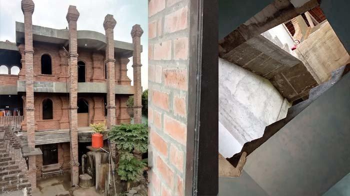 Penampakan rumah Latifah yang membanggakan sang suami berprofesi sebagai dukun. Rumah tersebut terdiri dari tiga lantai tanpa penutup jendela dan masih terlihat batu-batanya.