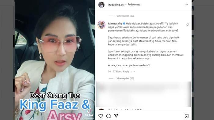 Konten Lita Gading yang menyebut-nyebut nama King Faaz dan Arsy Hermansyah dikomentari Fairuz A Rafiq