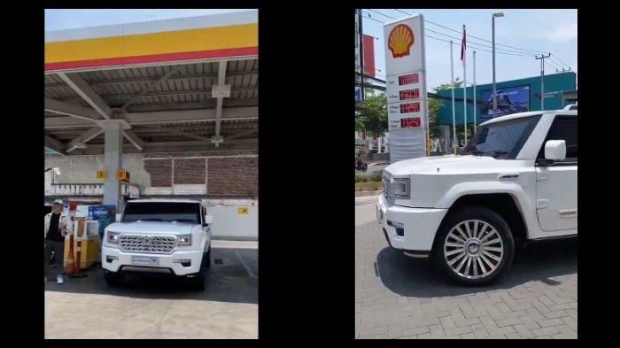 MAUNG GARUDA DI SHELL - Sebuah video yang memperlihatkan mobil Maung Garuda mengisi bensin di stasiun pengisian bahan bakar umum atau SPBU Shell beredar viral di media sosial.