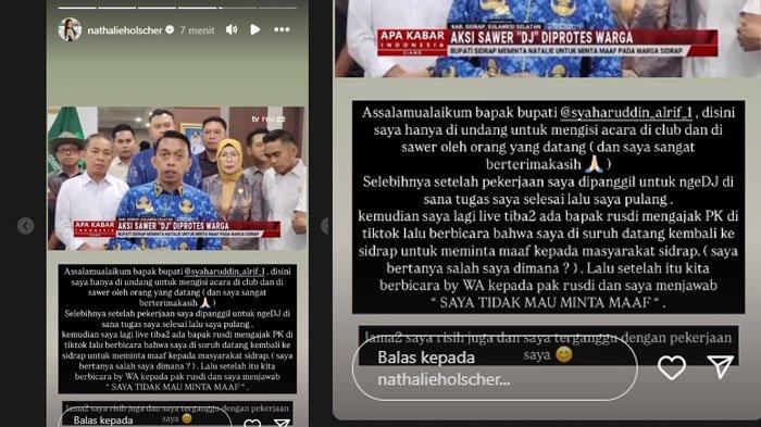NATHALIE HOLSCHER DIDEMO: Tangkapan layar postingan Nathalie Holscher setelah aksinya menuai kontroversi, Jumat (18/4/2025). Terkuak penyebab Nathalie Holscher didemo warga hingga diprotes Bupati Sidrap. Mantan istri Sule itu akhirnya mengurai respon menohok.