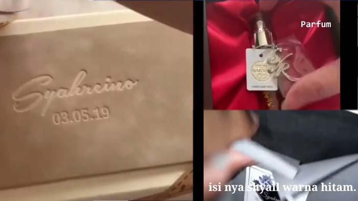 Isi souvenir pernikahan Syahrini dan Reino Barack pada 3 Maret 2019 lalu yakni ada parfum seharga ratusan ribu dan juga syal.