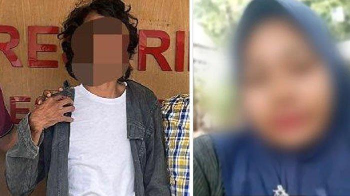 Tangkapan layar sosok suami di Dompu (kiri) yang tega membunuh istrinya (kanan) yang baru 10 hari lalu melahirkan. Cara sadis pelaku habisi nyawa korban bikin tetangga syok.