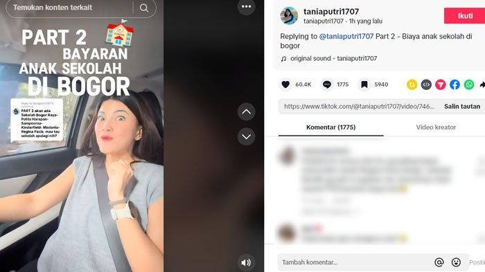 SPP SEKOLAH DI BOGOR: Tangkapan layar konten artis Tania Putri yang bertanya ke emak-emak soal bayaran sekolah di Bogor jadi sorotan, Minggu (9/2/2025). Viral di TikTok review emak-emak yang curhat soal biaya sekolah anak di Bogor. Netizen syok lantaran ada yang bayarannya capai ratusan juta.