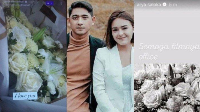 Postingan mawar putih yang diunggah oleh Arya Saloka dan Amanda Manopo di Instagram.