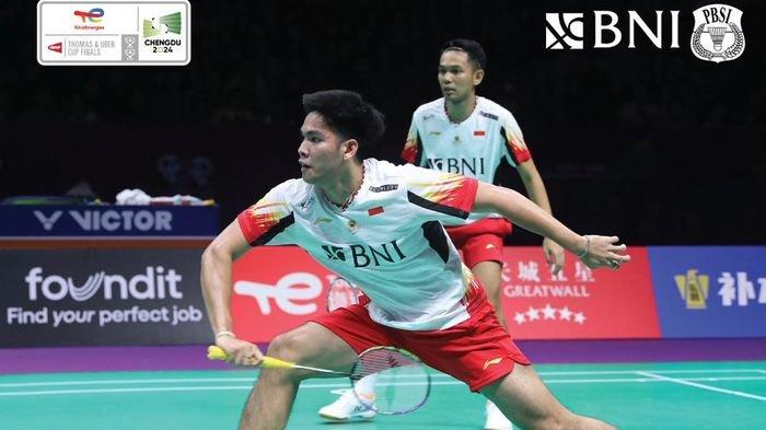 Pasangan ganda putra Indonesia, Fajar Alfian/Daniel Marthin sukses menggebrak pasangan Korea Selatan 2 set langsung, Jumat (3/5/2024).