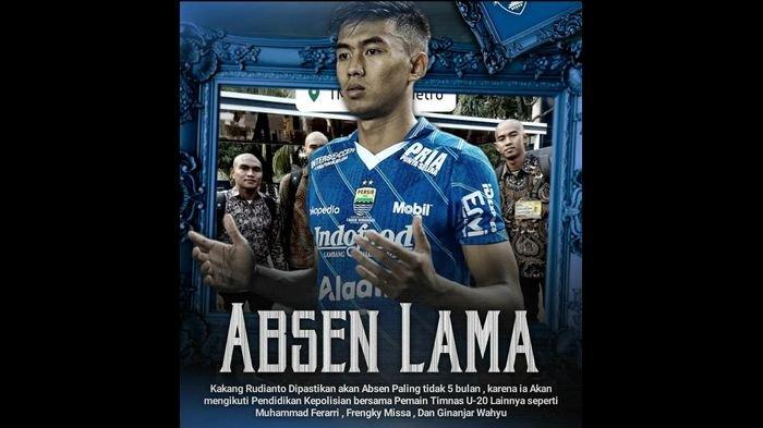 Tangkapan layar unggahan akun Instagram @stay_persib, yang menuliskan terkait Kakang Rudianto akan tinggalkan Persib serta Timnas Indonesia untuk ikuti program pendidikan kepolisian selama lima bulan, Minggu (23/7/2023).