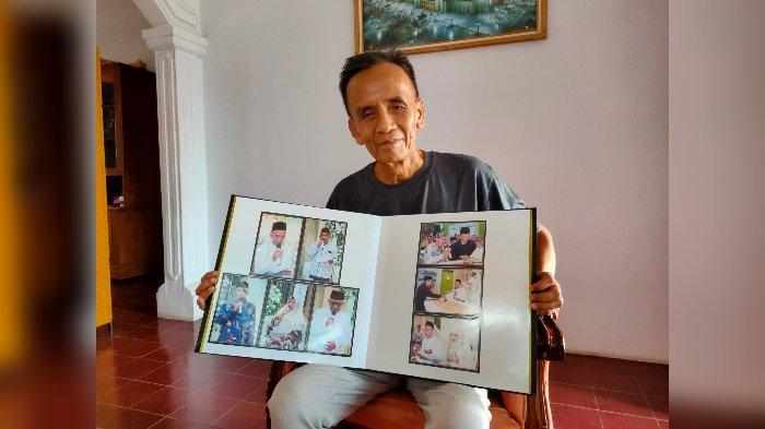 Karman, mantan kepsek di Kabupaten Cirebon yang viral karena menikahi seorang gadis bernama Yuniara (27) atau berbeda usia 41 tahun. 