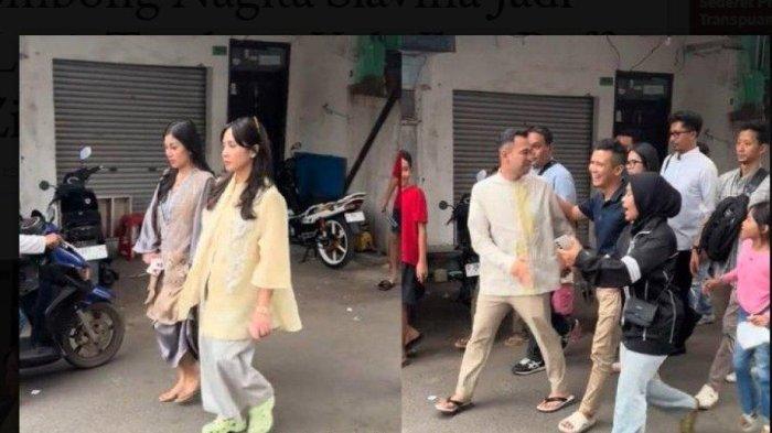 DICAP SOMBONG - Tangkapan layar video viral artis Nagita Slavina menemani Raffi Ahmad ziarah ke Bandung, Jawa Barat. Nagita dicap sombong lantaran mengabaikan sapaan warga. Beda sikap dengan suaminya yang tampak meladeni warga, Sabtu (5/4/2025).