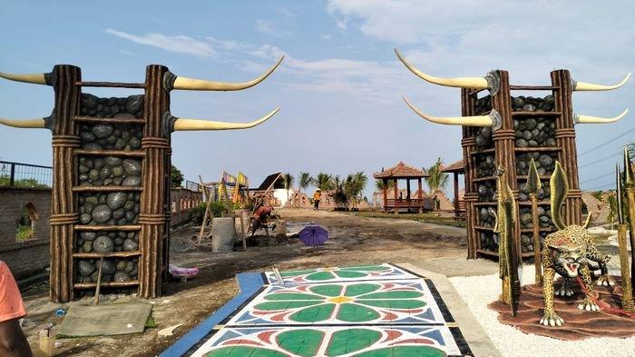 Suasana objek wisata Bukit Cinta Anti Galau di Desa Sinarancang, Kecamatan Mundu, Kabupaten Cirebon.