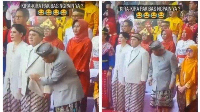 Tingkah Lucu Pak Bas Kebingungan Baju Adat Sendiri, Usil Cek Baju Erick Thohir di Istana
