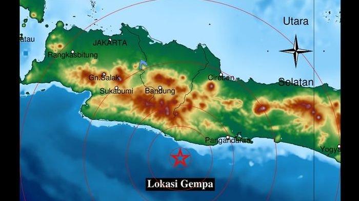 5 Gempa Terkini di Jawa Barat Guncang Garut,Bandung dan Pangandaran,BMKG: Pusat di Darat dan Laut