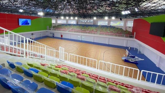Penampakan indoor Gedung Serbaguna GGM Talaga Manggung di Jalan KH Abdul Halim, Kecamatan/Kabupaten Majalengka, Jumat (29/12/2023).