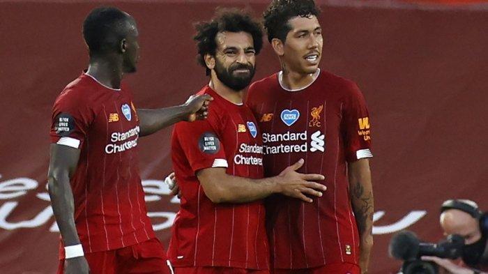 Trio maut Liverpool, Sadio Mane, Mo Salah, dan Firmino.