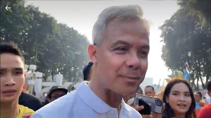 Ganjar Pranowo Capres dari PDIP hadir di acara lomba fun run lima kilometer di Lapangan Banteng, Jakarta Pusat pada Minggu (21/5/2023) pagi