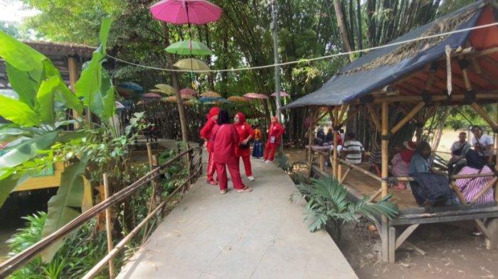 Salah satu area di lokasi wisata Hutan Bambu Bekasi yang bisa dijadikan sebagai spot foto