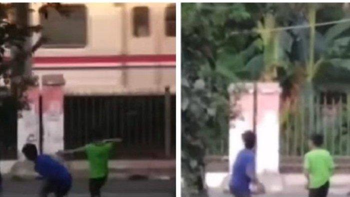 Viral aksi sekelompok bocah melempari rangkaian Kereta Rel Listrik Jakarta-Bogor di Stasiun Depok Baru.